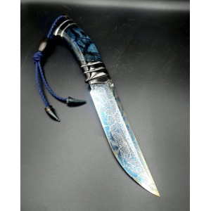 БЕЗОДНЯ ІІ.ІІ авторський ніж ручної роботи Павла Гончаренка, сталь - мозаїчний дамаск, 60 HRC. Photo 2